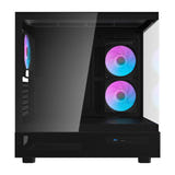 darkFlash DPX90 - Boîtier PC panoramique + 3 ventilateurs ARGB (noir) (vue 2)