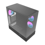 darkFlash DPX90 - Boîtier PC panoramique + 3 ventilateurs ARGB (noir) (vue 7)