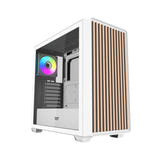 darkFlash DS900WD ATX - Boîtier PC façade bois avec 4 ventilateurs ARGB (blanc) - visuel 1