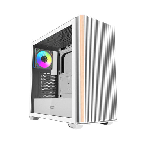 darkFlash DS900WS - Boîtier PC moyenne tour ATX avec 4 ventilateurs ARGB (blanc) - visuel 1