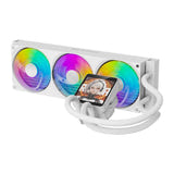 darkFlash DV360S MAX - watercooling AIO 360 mm à écran magnétique, blanc : radiateur 360 mm trois ventilateurs ARGB blanc