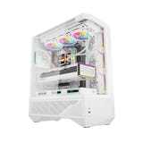 darkFlash DY460 - Boîtier PC vitré avec 4 ventilateurs ARGB (blanc) (vue 1)