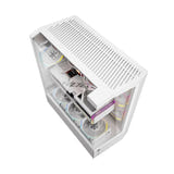 darkFlash DY460 - Boîtier PC vitré avec 4 ventilateurs ARGB (blanc) : chambre arrière