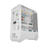 darkFlash DY460 - Boîtier PC vitré avec 4 ventilateurs ARGB (blanc) : espace GPU 400 mm