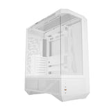 darkFlash DY460 - Boîtier PC vitré avec 4 ventilateurs ARGB (blanc) : intérieur bi chambre