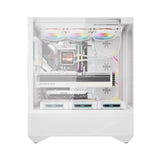 darkFlash DY460 - Boîtier PC vitré avec 4 ventilateurs ARGB (blanc) : verre trempé 330
