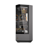 darkFlash DY460 - Boîtier PC vitré avec 4 ventilateurs ARGB (noir) : façade connectique