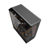 darkFlash DY460 - Boîtier PC vitré avec 4 ventilateurs ARGB (noir) : verre trempé noir