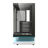 darkFlash F1 - Boîtier PC ATX blanc vitré 270° avec 6 ventilateurs : ARGB