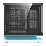 darkFlash F1 - Boîtier PC ATX blanc vitré 270° avec 6 ventilateurs : façade verre trempé