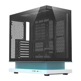 darkFlash F1 - Boîtier PC ATX blanc vitré 270° avec 6 ventilateurs : verre trempé panoramique
