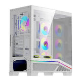 darkFlash K430 - Boîtier PC ATX blanc avec vitrine et 6 ventilateurs : arrière