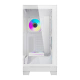 darkFlash K430 - Boîtier PC ATX blanc avec vitrine et 6 ventilateurs : panneau entrées sorties