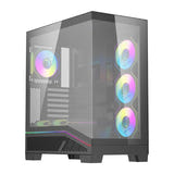 darkFlash K430 - boîtier PC ATX noir avec vitrine frontale et 6 ventilateurs : vitre 6 ventilateurs