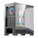 darkFlash K430 - boîtier PC ATX noir avec vitrine frontale et 6 ventilateurs : connectique USB-C