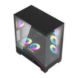 darkFlash K430 - boîtier PC ATX noir avec vitrine frontale et 6 ventilateurs : arrière