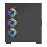 darkFlash K430 - boîtier PC ATX noir avec vitrine frontale et 6 ventilateurs : panneau verre latéral