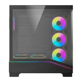 darkFlash K430 - boîtier PC ATX noir avec vitrine frontale et 6 ventilateurs : figurines