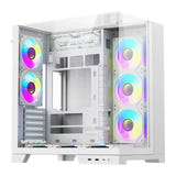 darkFlash TH285 PLUS - Boîtier PC ATX blanc en verre trempé avec 8 ventilateurs - visuel 1