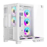 darkFlash TH285 PLUS - Boîtier PC ATX blanc en verre trempé avec 8 ventilateurs : baies stockage