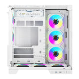 darkFlash TH285 PLUS - Boîtier PC ATX blanc en verre trempé avec 8 ventilateurs : panneau entrées sorties