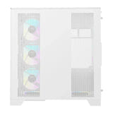 darkFlash TH285 PLUS - Boîtier PC ATX blanc en verre trempé avec 8 ventilateurs : vue latérale