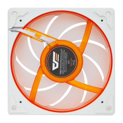 darkFlash - Ventilateur PC DE8 ARGB 120 mm blanc (effet vortex, contrôleur) : vue ensemble