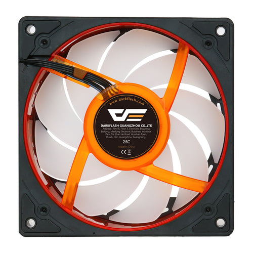 darkFlash - Ventilateur PC DE8 ARGB 120 mm (effet vortex, contrôleur inclus) : noir vue ensemble