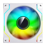 darkFlash - Ventilateur PC DM20 ARGB 120 mm à effet miroir (PWM, blanc) : vue ensemble