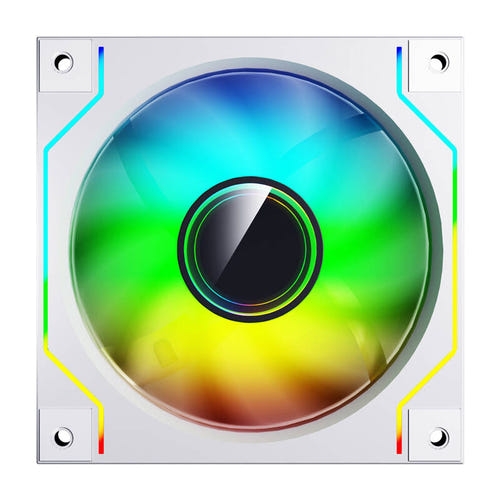 darkFlash - Ventilateur PC DM20 ARGB 120 mm à effet miroir (PWM, blanc) : vue ensemble