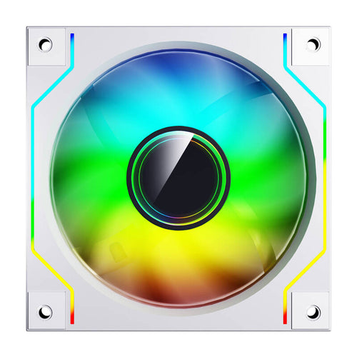 darkFlash - Ventilateur PC DM20 ARGB 120 mm à effet miroir (PWM, blanc) : vue ensemble