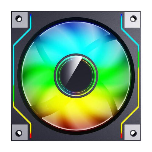 darkFlash - Ventilateur PC DM20 ARGB 120 mm à effet miroir (PWM, noir) : vue ensemble