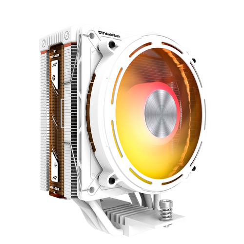 darkFlash - Ventirad E400 avec écran de température (120 mm ARGB, 230 W, blanc) : vue ensemble