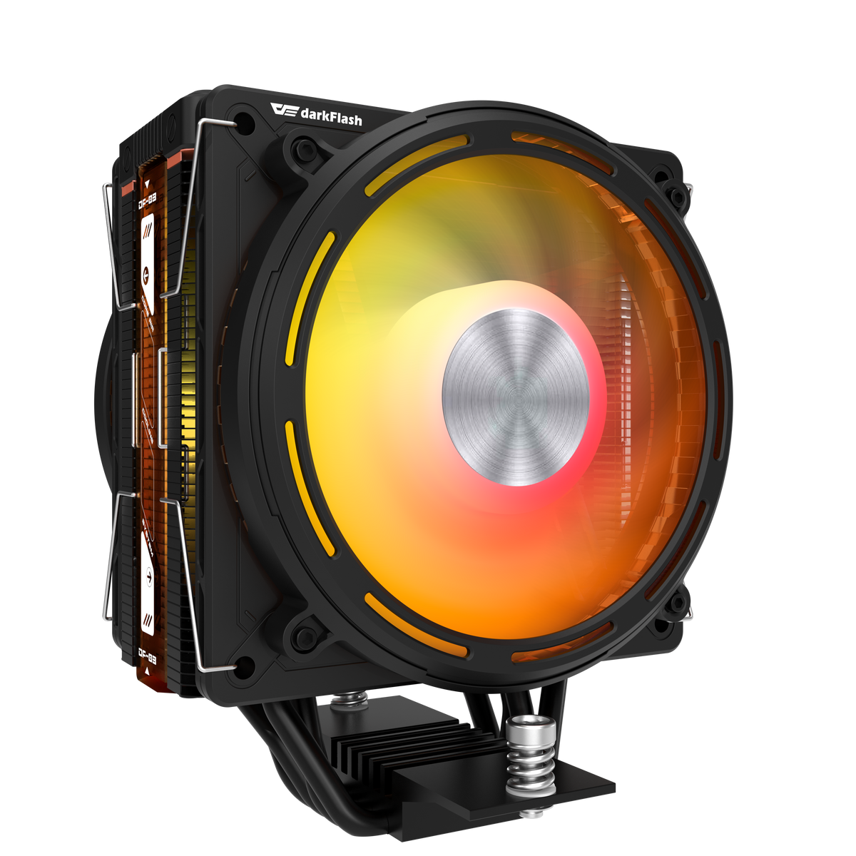 darkFlash - Ventirad E400 PLUS double flux avec écran (2 × 120 mm, 235 W, noir) - visuel 1