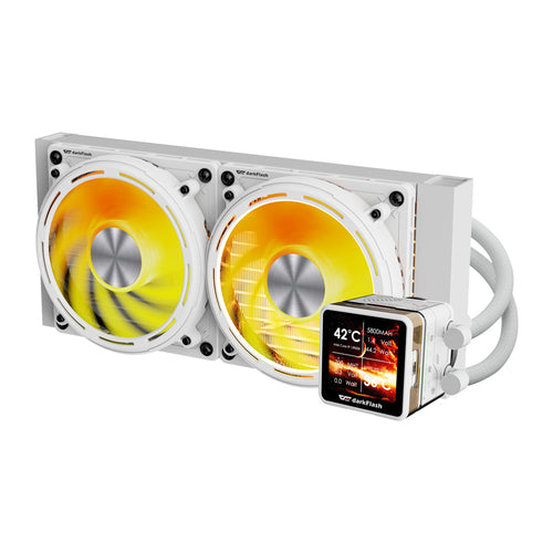 darkFlash - Watercooling DE240 écran IPS amovible 2,88 pouces (TDP 315 W, blanc) : vue ensemble