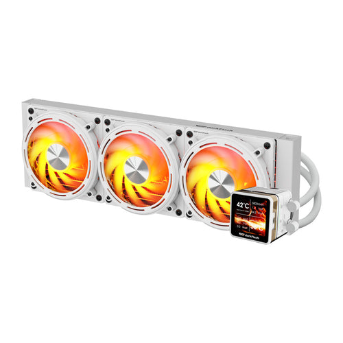 darkFlash - Watercooling DE360 écran IPS amovible 2,88 pouces (360 mm, blanc) : vue ensemble