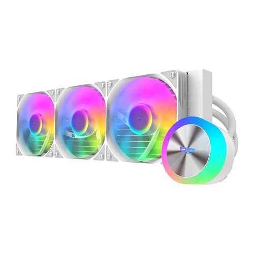 darkFlash - Watercooling DG360 module 3 ventilateurs intégrés (TDP 320 W, blanc) : vue ensemble