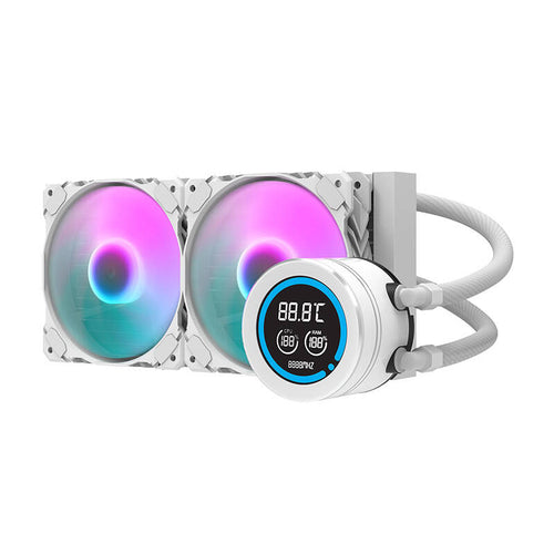 darkFlash - Watercooling DN-D240 écran LCD 2,1 pouces (240 mm ARGB, blanc) : vue ensemble