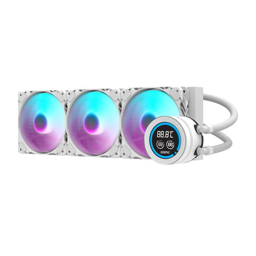 darkFlash - Watercooling DN-D360 écran LCD 2,1 pouces (360 mm ARGB, blanc) : vue ensemble