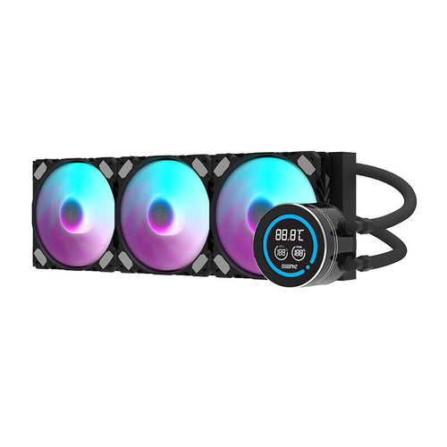 darkFlash - Watercooling DN-D360 écran LCD 2,1 pouces (360 mm ARGB, noir) : vue ensemble