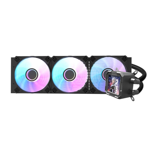 darkFlash - Watercooling DV360S écran IPS 3,2 pouces rotatif (360 mm, noir) : vue ensemble