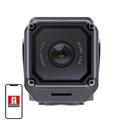 DDPAI Ranger - caméra embarquée moto 4K, GPS, Wi-Fi, 128 Go intégrés, étanche IP67 : face avant