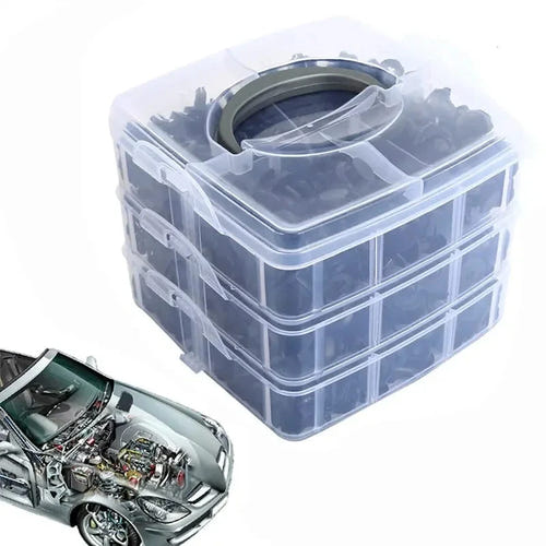 EAFC Assortiment de 620 clips de fixation auto - 16 références, pare-chocs, portes et caches moteur : ailes