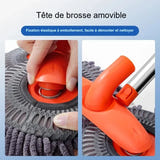 EAFC - balai de lavage auto télescopique à double tête chenille : toit pare brise