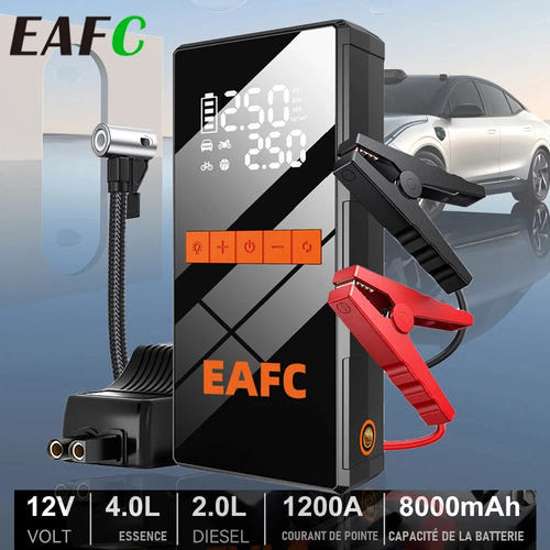 EAFC Booster 2 en 1 - démarrage 600 A, crête 1200 A et compresseur 150 PSI : 1 200 A galerie 02