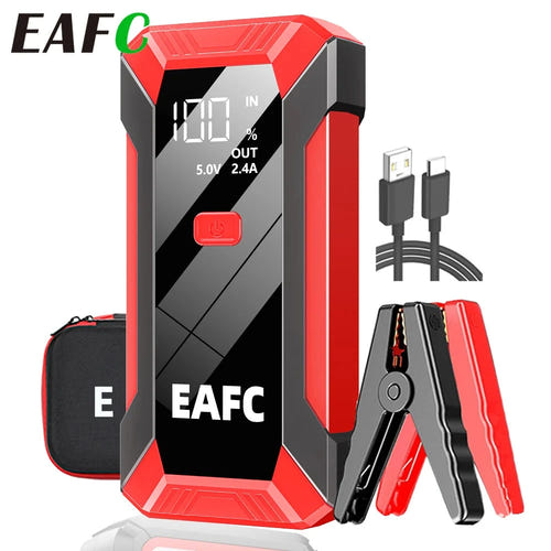 EAFC - booster de démarrage 12 V avec chargeur sans fil et lampe LED : 12 V eafc lampe LED 48 h