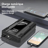 EAFC - Booster de démarrage 12 V, batterie de secours et lampe LED : format compact