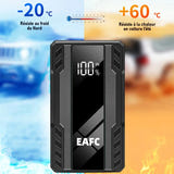 EAFC - Booster de démarrage 12 V, batterie de secours et lampe LED : pinces intelligentes