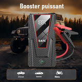 EAFC Booster de démarrage 1200 A - batterie externe USB, 8 protections et lampe LED : 1 200 A lampe LED SOS