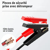 EAFC Booster de démarrage 1200 A - batterie externe USB, 8 protections et lampe LED : 1 200 A pinces batterie